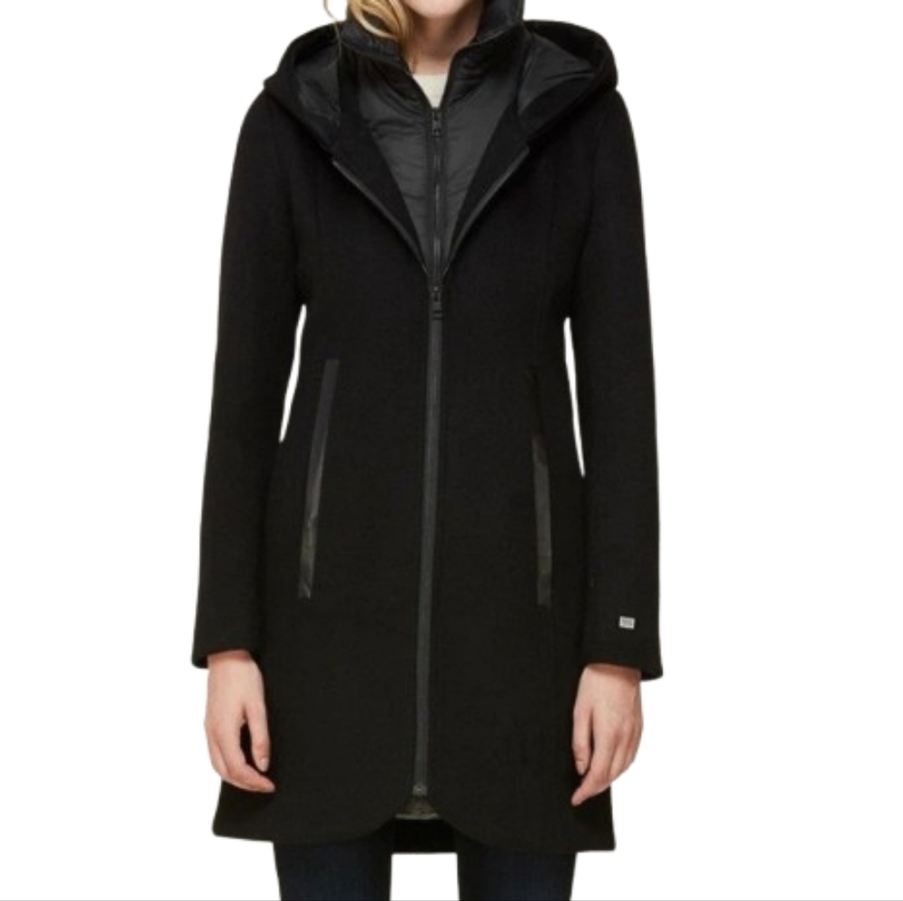 SOIA & KYO Charlena Wool Blend Hooded Coat